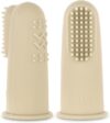 haakaa Baby First Toothbrush, Silicone Baby Finger Toothbrush Oral Care for Infants, Babies&Toddlers&Kids Tooth Care, Soft Food Grade Silicone, 0 Months+, 2 Pack, Cream