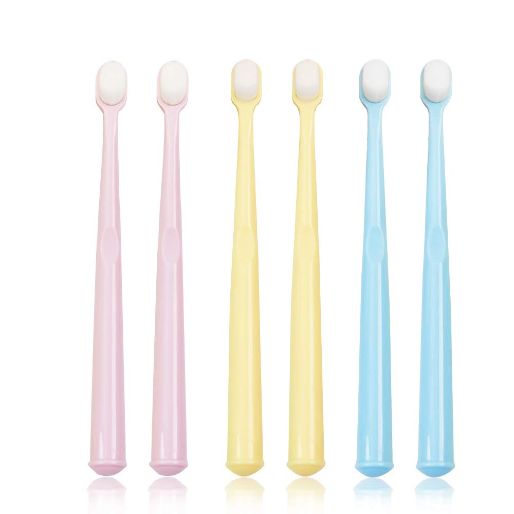 51qUtnHM3zL._SL1000_.jpg EasyHonor Baby Toothbrush & Toddler Toothbrush for Age 4-12 Years Old, Extra Soft Toothbrush with 10000 Soft Floss Bristle for Baby Gum Care. (6Pcs) - Image 1