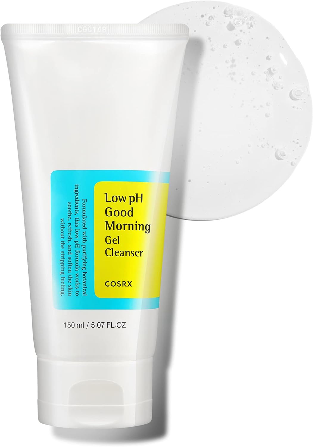 61UcS1QVdFS._AC_SL1500_.jpg COSRX Low pH Good Morning Gel Cleanser, Daily Mild Face Cleanser for Sensitive Skin with BHA & Tea Tree Oil, PH Balancing, No Parabens, No Sulfates, Korean Skincare - Image 1