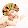 5 Pieces Kids Satin Bonnet Adjustable Sleeping Cap Soft Silk Hair Bonnet Flower Night Hats for Natural Hair Teens Toddler Child Baby Reversible Double - Image 4
