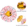 5 Pieces Kids Satin Bonnet Adjustable Sleeping Cap Soft Silk Hair Bonnet Flower Night Hats for Natural Hair Teens Toddler Child Baby Reversible Double - Image 2