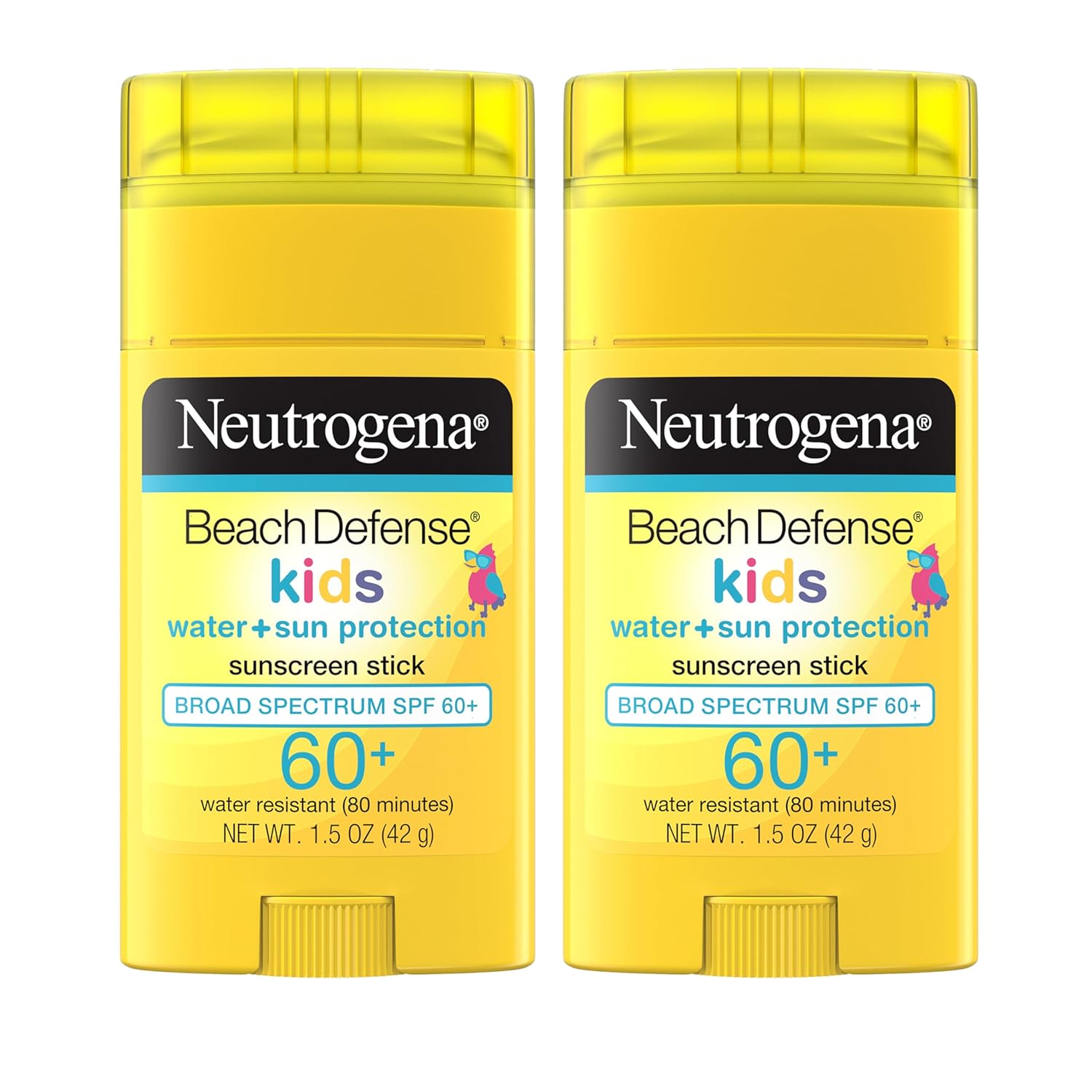 81INyAK5qAL._SL1500_.jpg Neutrogena Beach Defense Kids Sunscreen Stick, Water-Resistant Sunscreen for Children, Broad Spectrum SPF 60+ for UVA/UVB Sun Protection, Oxybenzone-Free Sunscreen, Twin Pack, 2 x 1.5 oz - Image 1