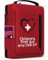 Portable First Aid and CPR Kit for Children - Ideal for Home, Car, School, Camping, and Travel. Latex-Free Bandages – Custom First Aid Guide by The Life Safety Pro