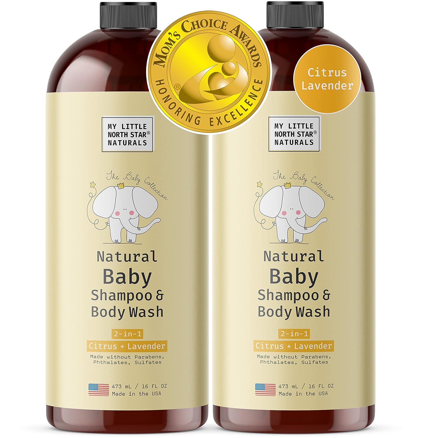 81YKqu5VLuL._SL1500_-1.jpg 100% Natural Baby Shampoo & Body Soap/ Wash (2 Pack) - Non-Toxic Hypoallergenic Care for Kids, Babies, Infant & Newborn with Sensitive Skin - Citrus Lavender Non-Irritating (Mom's Choice Award Winner) - Image 1