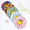 5 Pieces Kids Satin Bonnet Adjustable Sleeping Cap Soft Silk Hair Bonnet Flower Night Hats for Natural Hair Teens Toddler Child Baby Reversible Double - Image 3