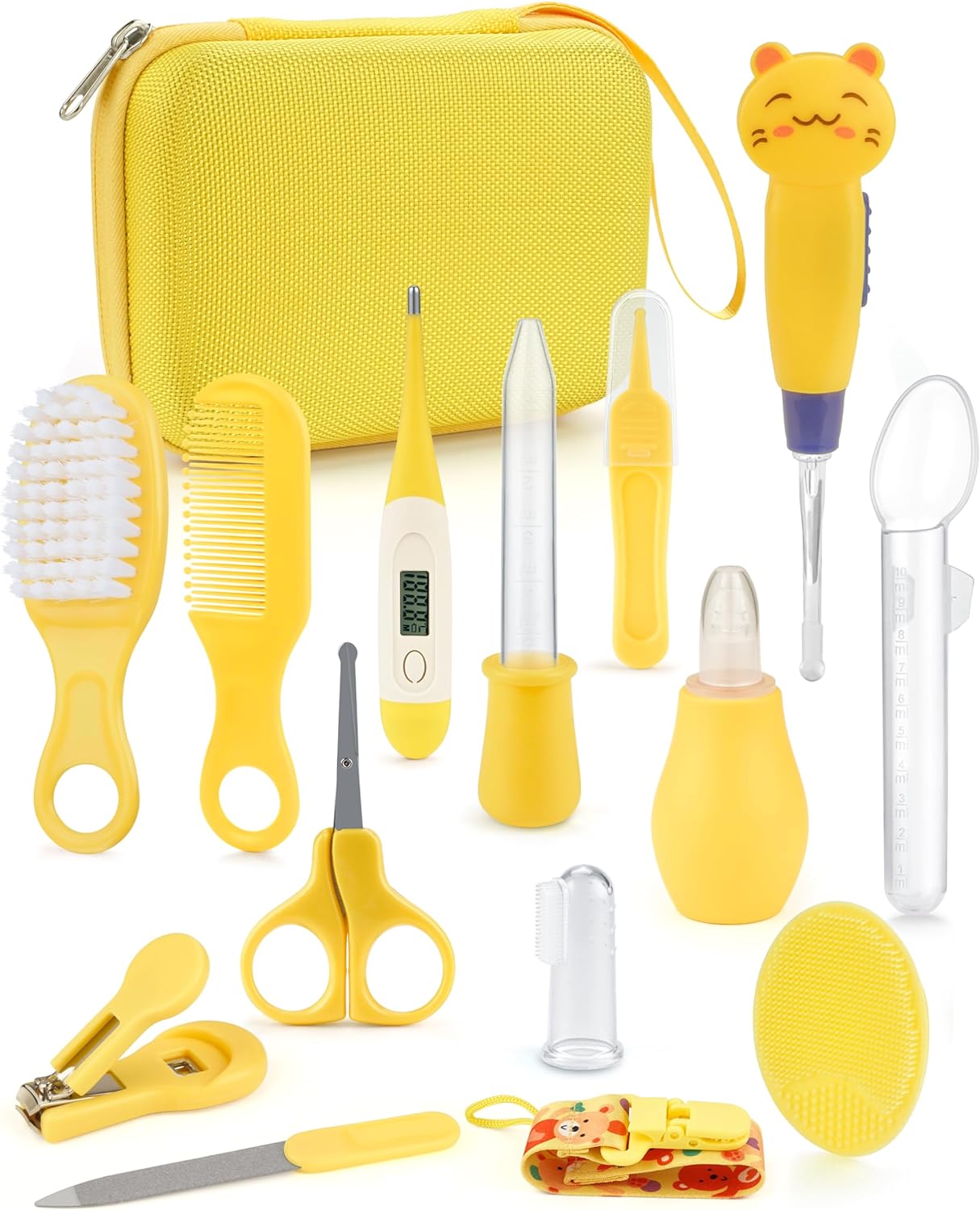 81ryQnXlSIL._AC_SL1500_.jpg Baby Healthcare and Grooming Kit 15 in 1, Safe Baby Grooming Kit Newborn Girl Boy Essentials, Portable Baby Care Set Nursery Shower Gift for Infant Baby Registry Search (Yellow) - Image 1