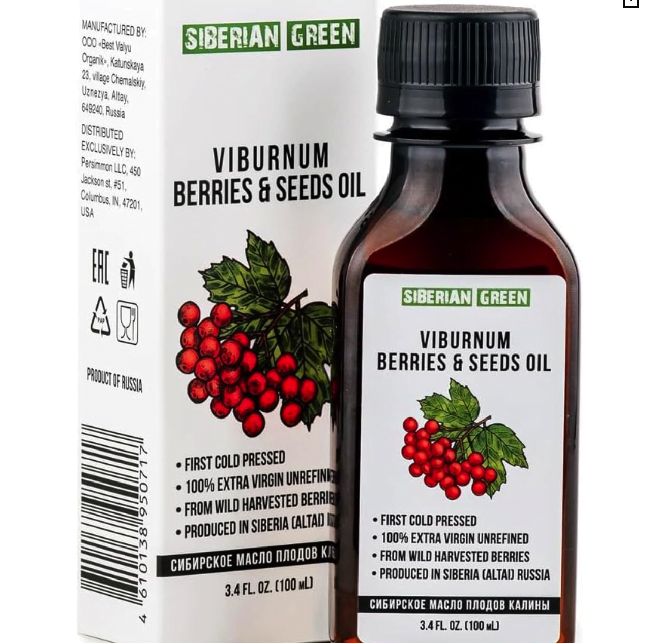 Screenshot 2024-04-14 at 12.24.50 PM Siberian Viburnum Seeds and Berries Oil | 100% Natural Extra Virgin Cold Pressed 100 ml / 3.4 fl oz | Premium Flavor Aroma - Image 1
