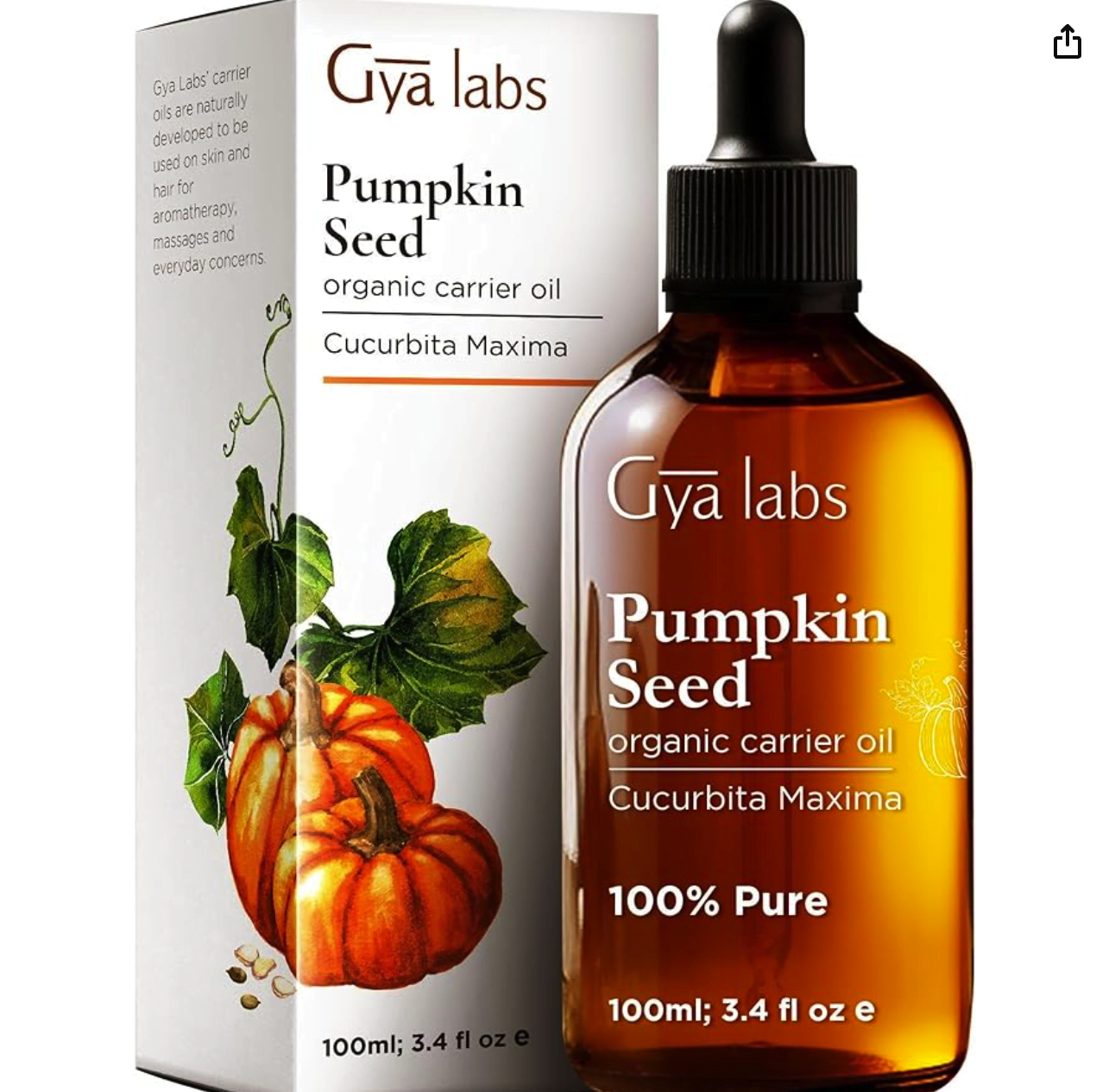 Screenshot 2024-04-14 at 12.28.45 PM Gya Labs Organic Pumpkin Seed Oil For Hair - Pumpkin Seed Oil Cold Pressed For Topical Use - Unrefined Pumpkin Oil For Hair, Body, Face, Nourishing & Strengthening (100ml) - Image 1
