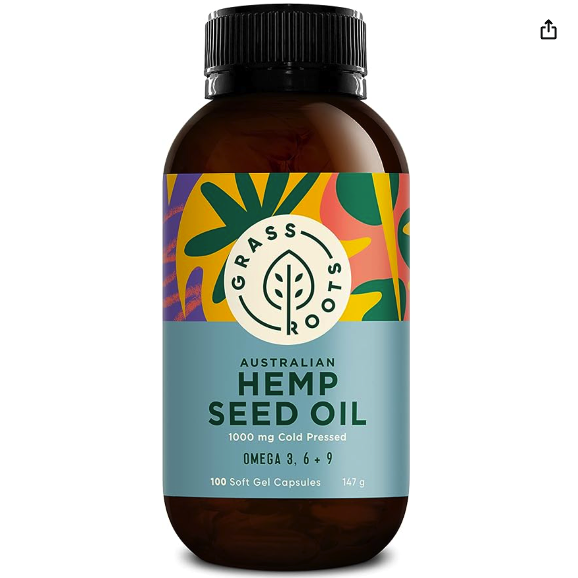 Grass Roots Australian Hemp Seed Oil Capsules 1000MG 100
